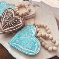 Carved Wooden Hearts