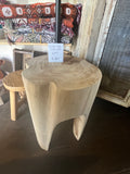 Crusoe teak stool/side table