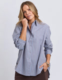 FOXWOOD Oscar Shirt Blue Stripe