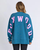 FOXWOOD CREW OCEAN/NEON PINK