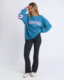 FOXWOOD CREW OCEAN/NEON PINK