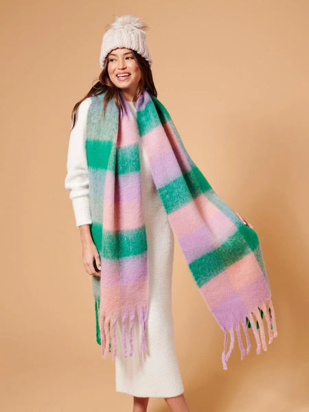 Pink & Green Checkered Scarf