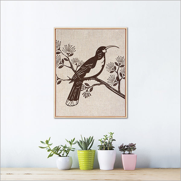 Huia on pohutakawa print