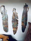 Copper patina feathers